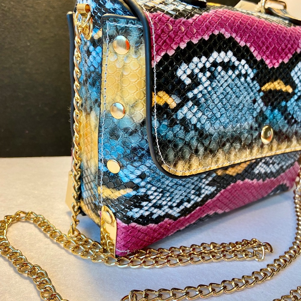 Python Print Vegan Leather Mini Bag Nwts - image 5